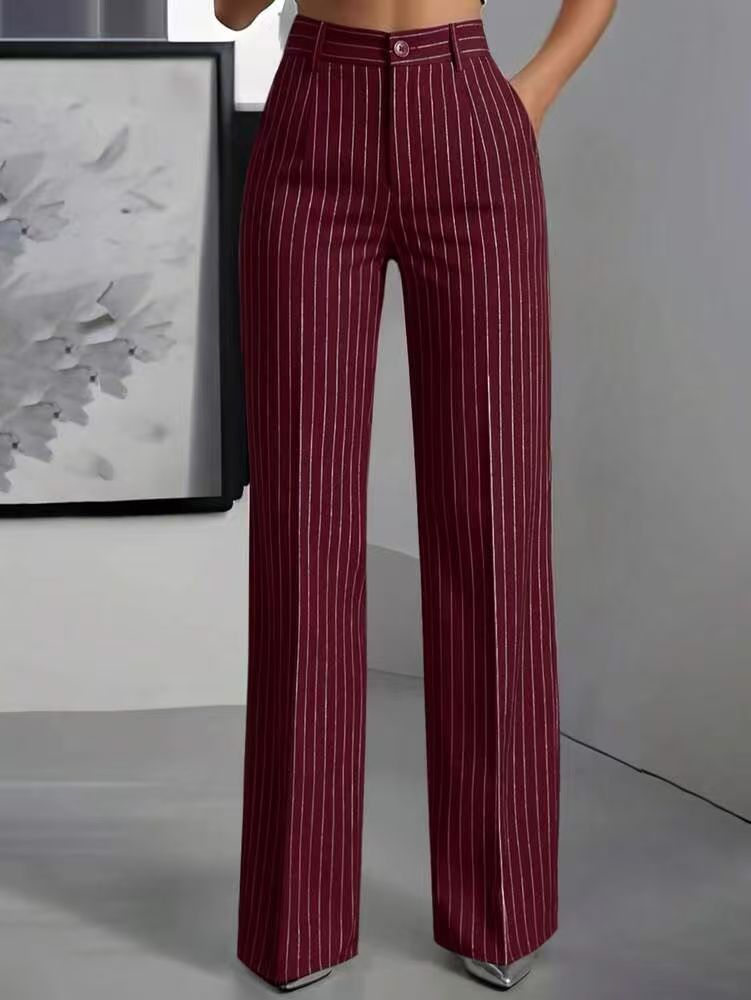Ligia | Pantalón de traje ancho de rayas