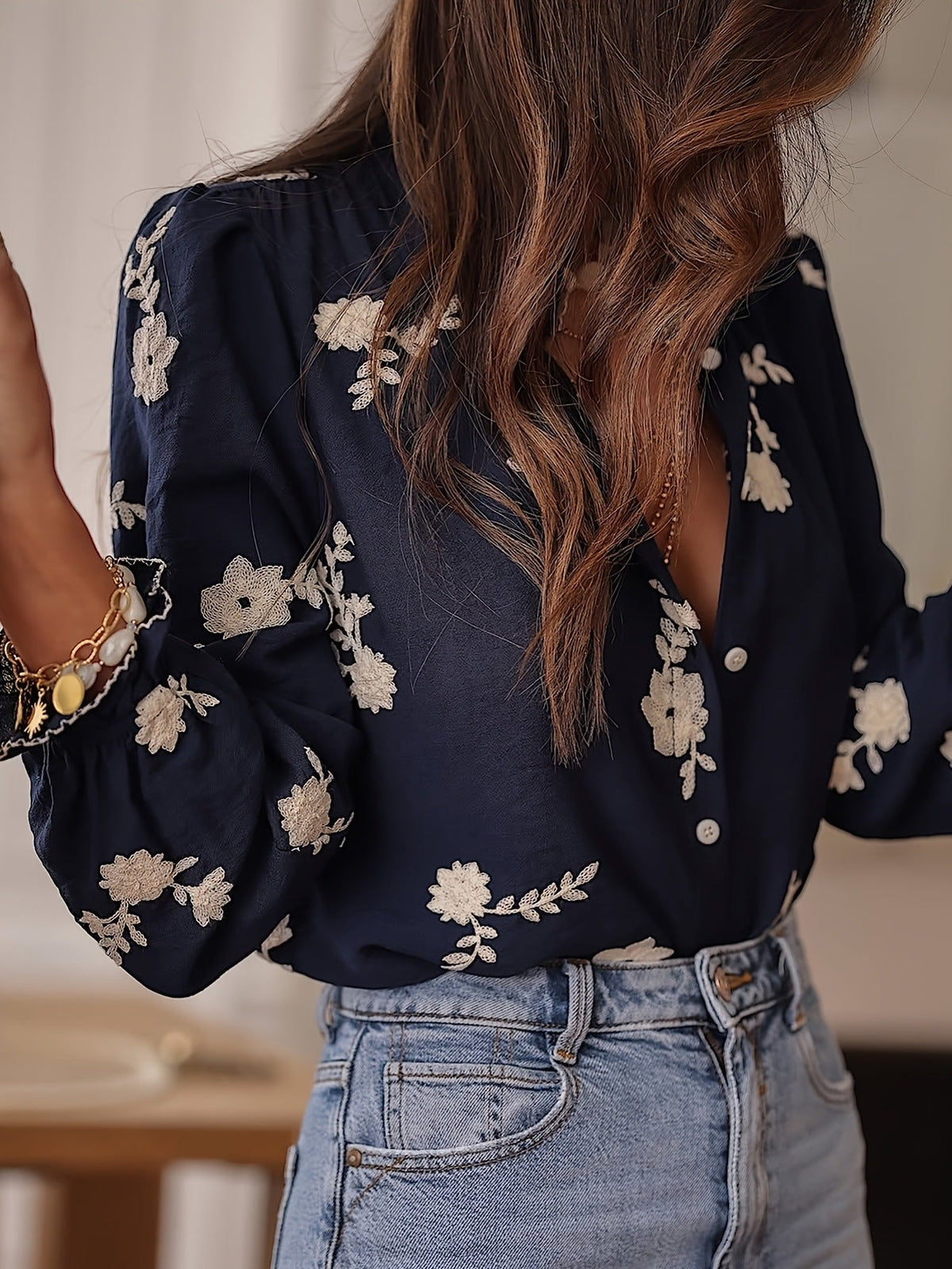 Carmela | Blusa de gasa bordada