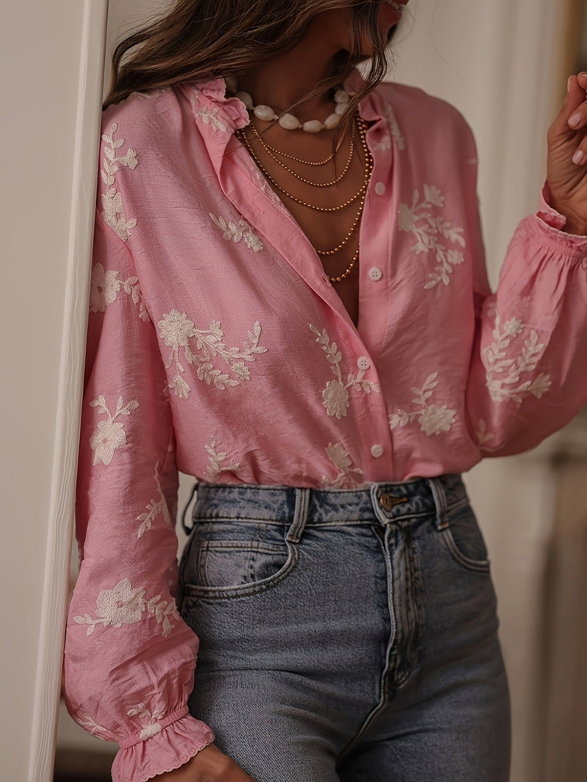 Carmela | Blusa de gasa bordada