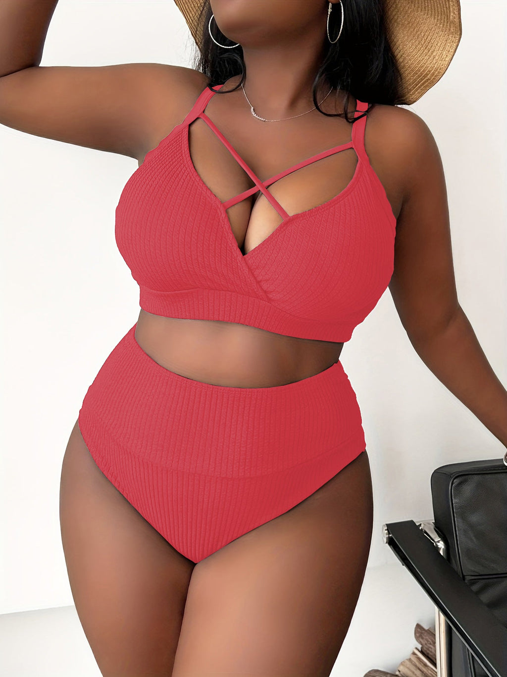 Julieta | Bikini liso de tiro alto – Tallas grandes