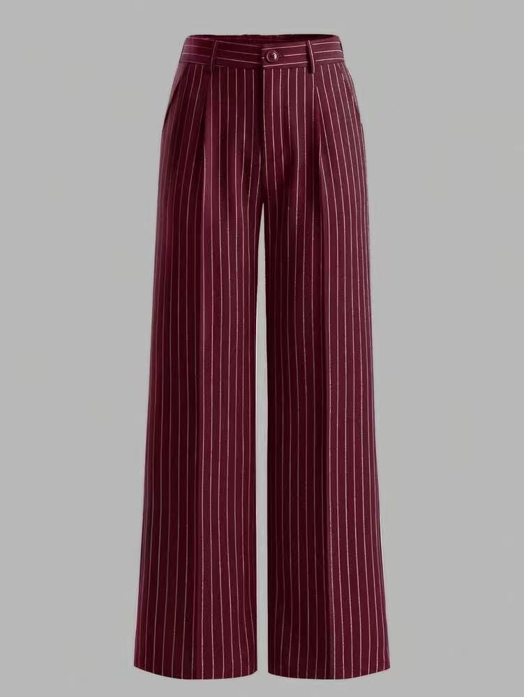 Ligia | Pantalón de traje ancho de rayas