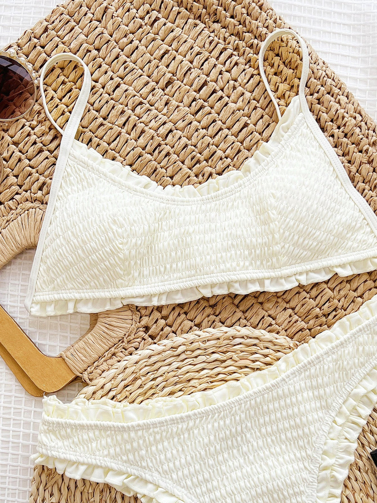Celia | Bikini plisado beige