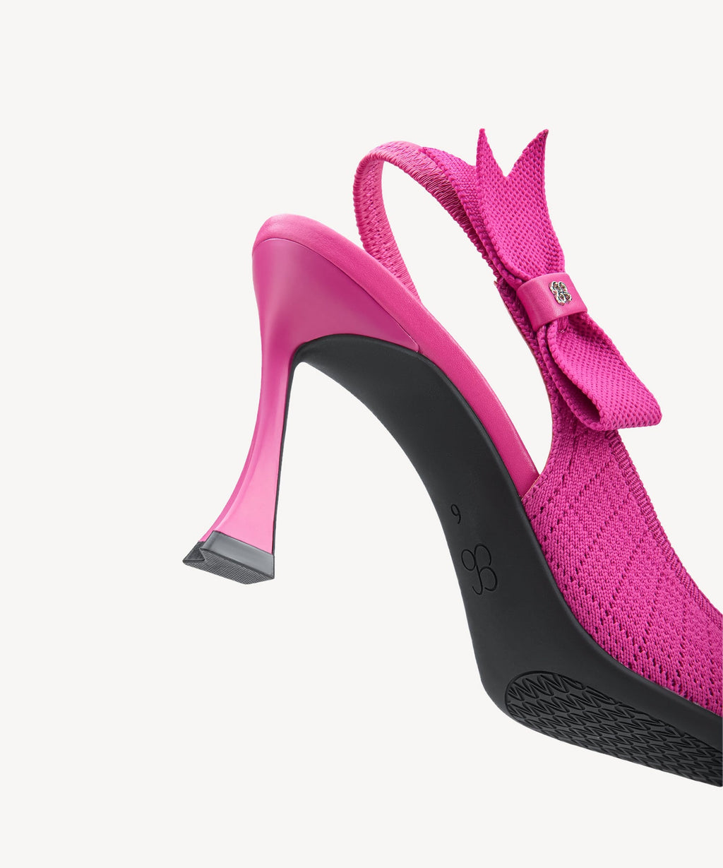 Adelina | Zapato de tacón con lazo – Bordado albaricoque
