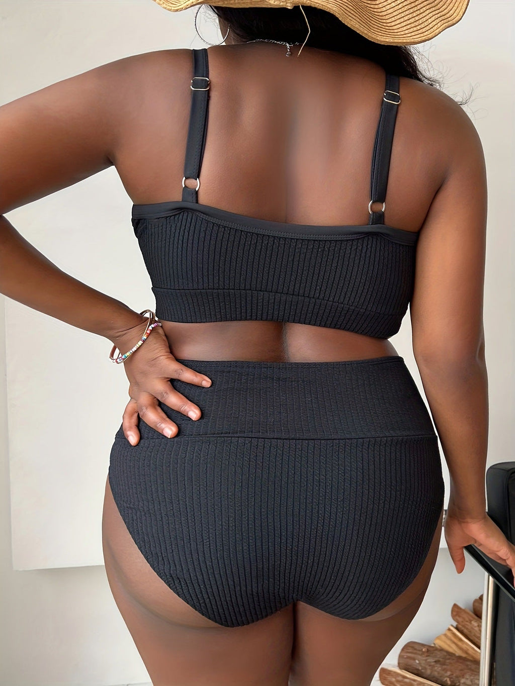 Julieta | Bikini liso de tiro alto – Tallas grandes
