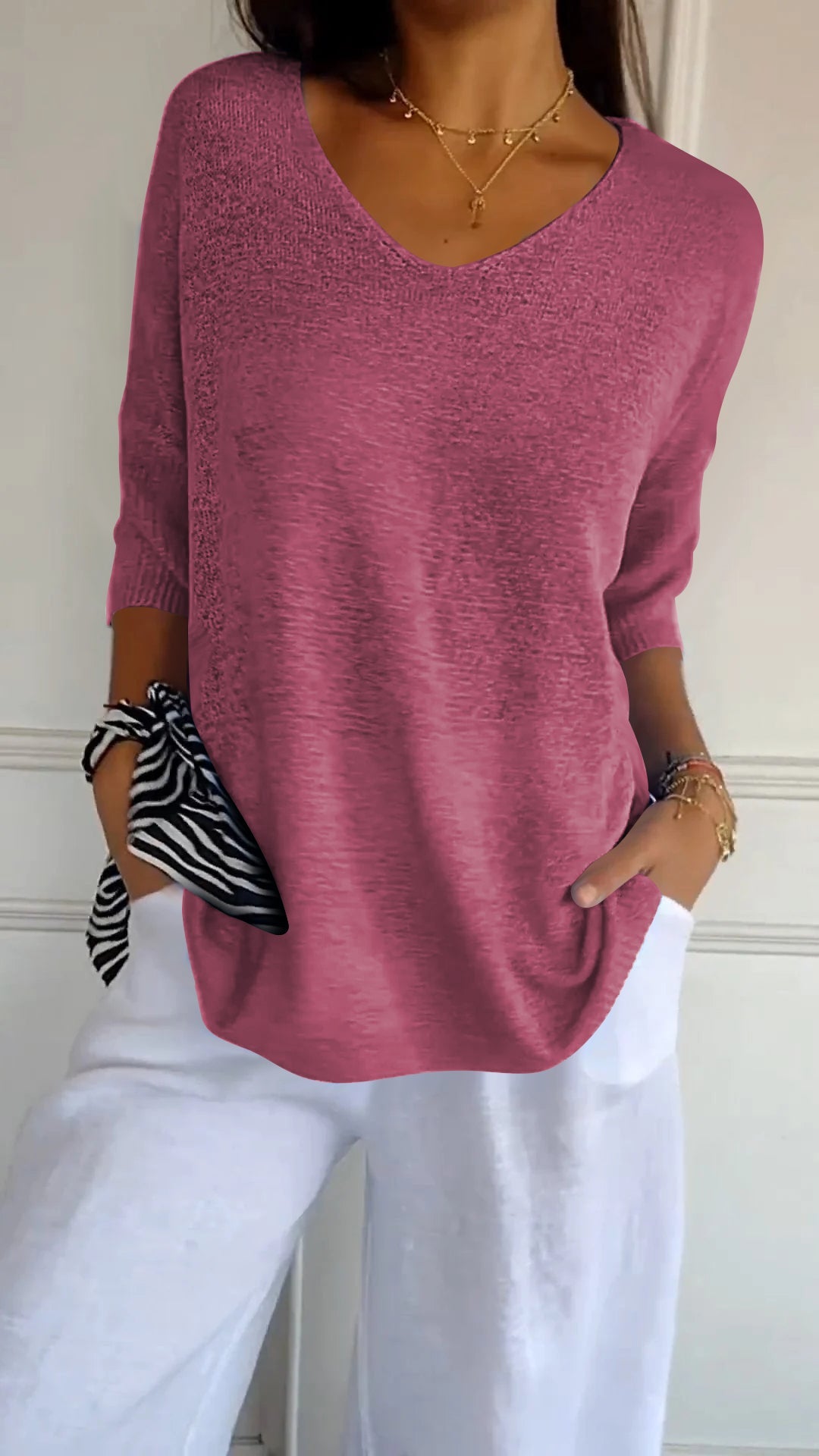 Hortensia | Top de punto con escote en V