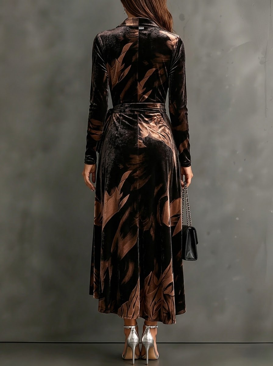 Rut | Vestido midi cruzado de terciopelo