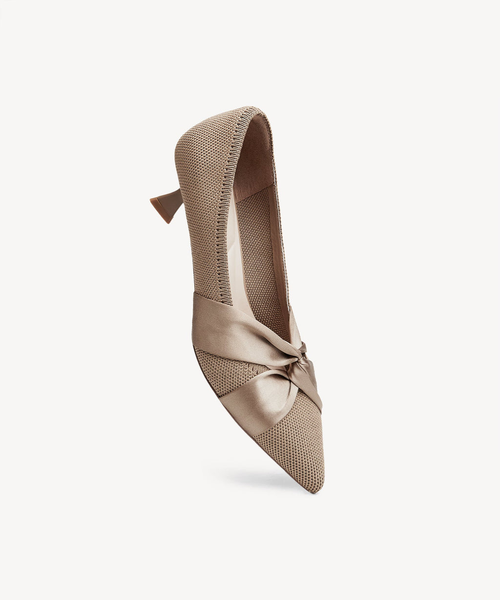 Enara | Zapato de tacón con punta fina – Marrón