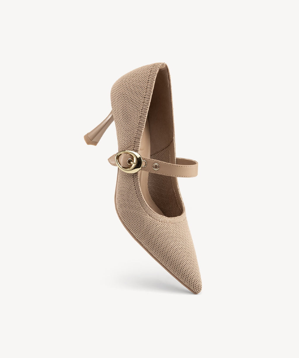 Adara | Zapato de salón con tiras extraíbles – Burdeos