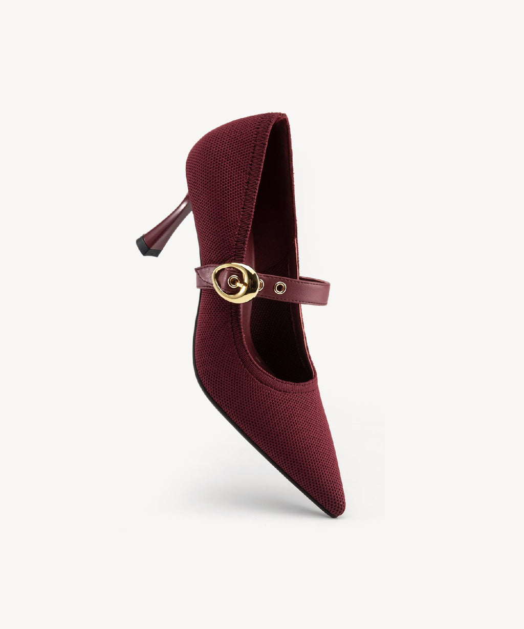 Adara | Zapato de salón con tiras extraíbles – Negro