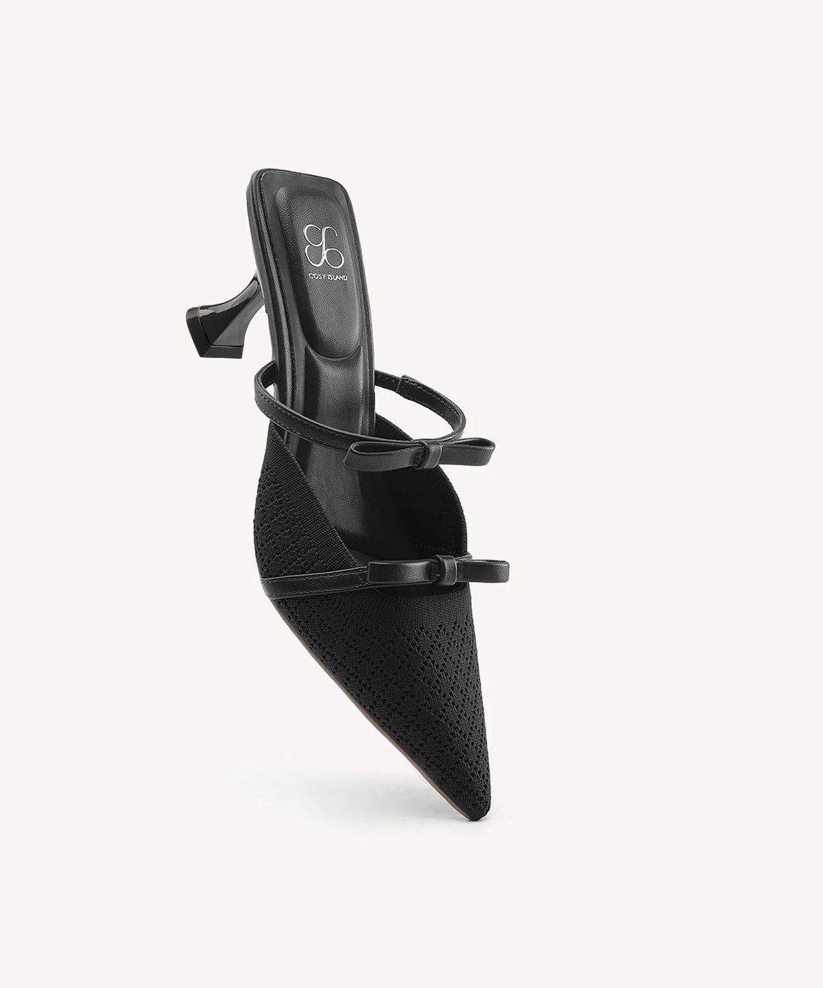 Mireia | Mule de tacón con punta fina y lazo – Rosa fucsia