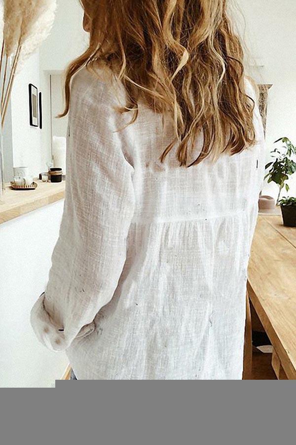 Fátima | Blusa lisa con cuello camisero