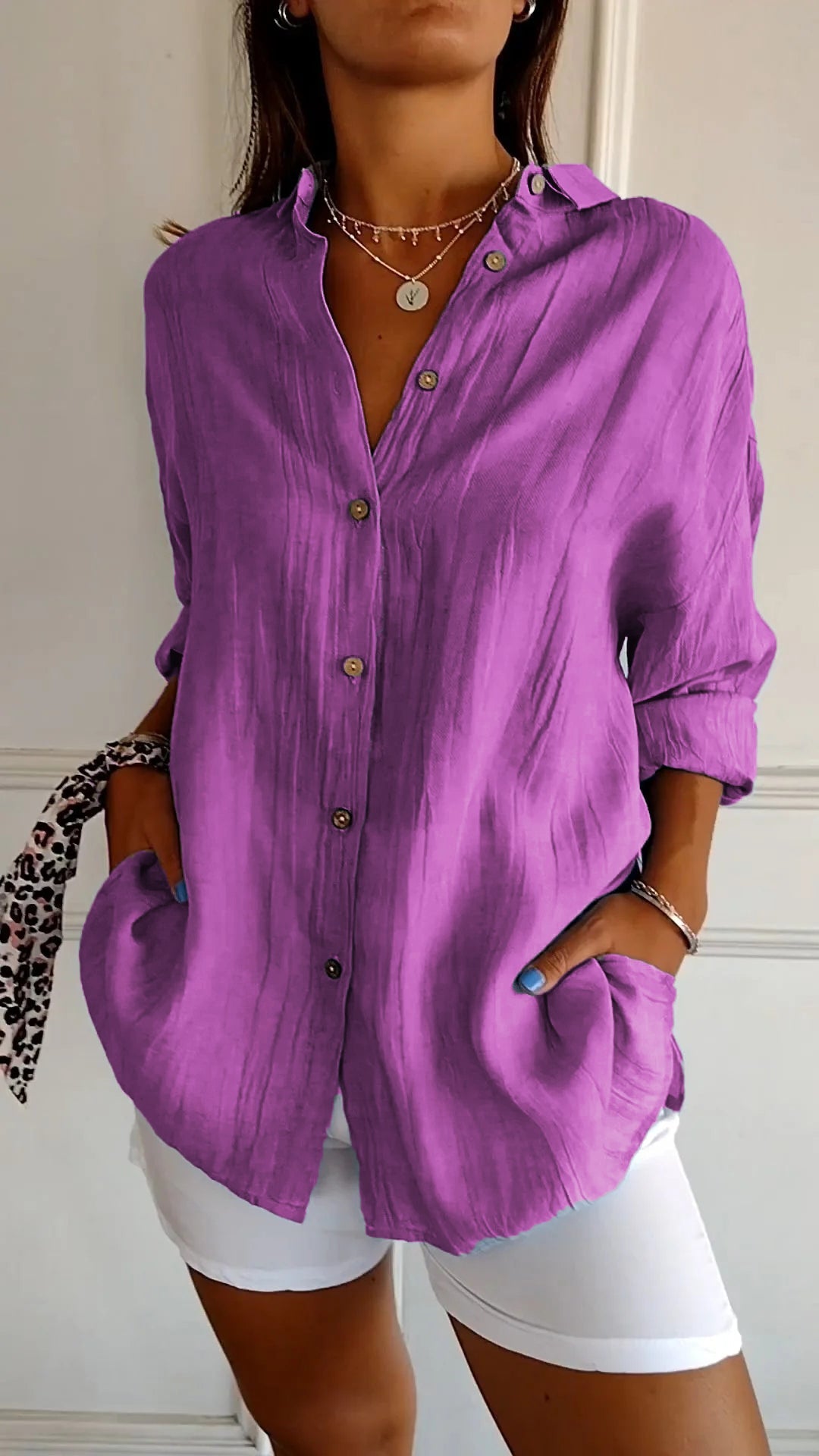 Alba | Camisa plisada con solapa