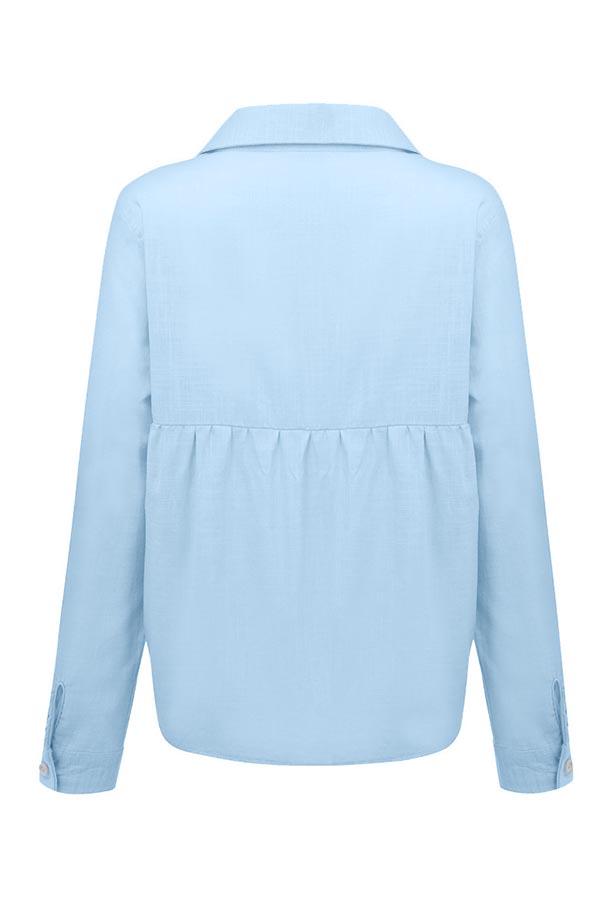 Fátima | Blusa lisa con cuello camisero