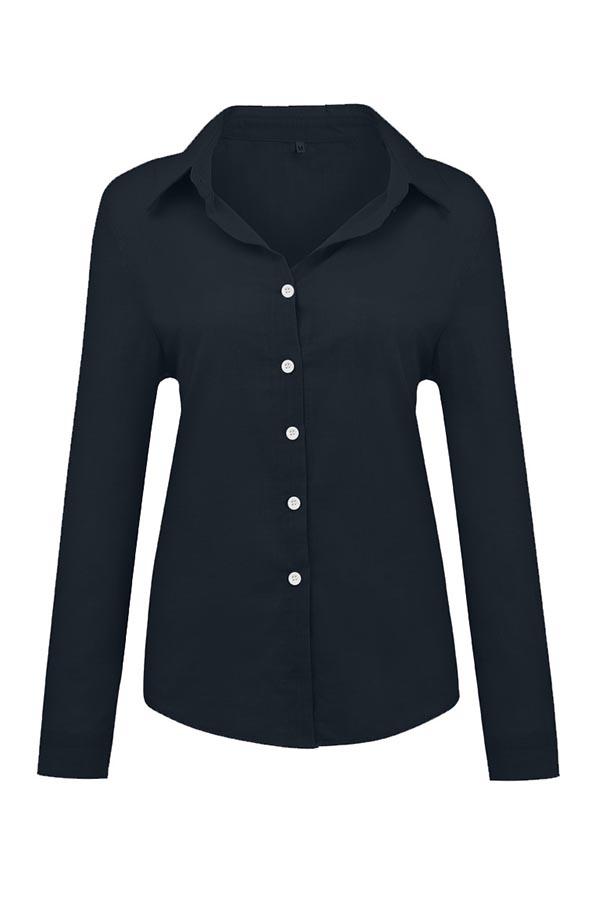 Fátima | Blusa lisa con cuello camisero
