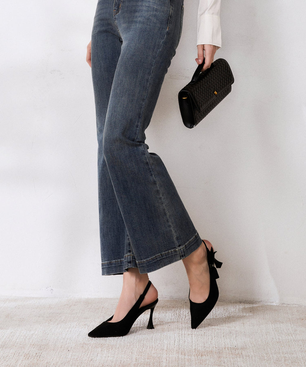 Adelina | Zapato de tacón con lazo – Albaricoque