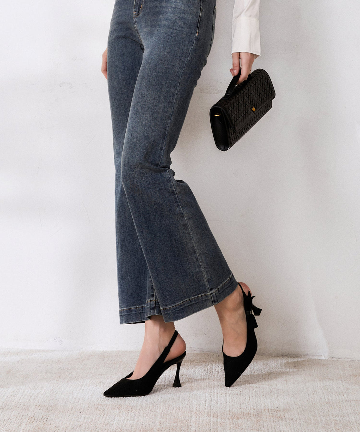 Adelina | Zapato de tacón con lazo – Albaricoque