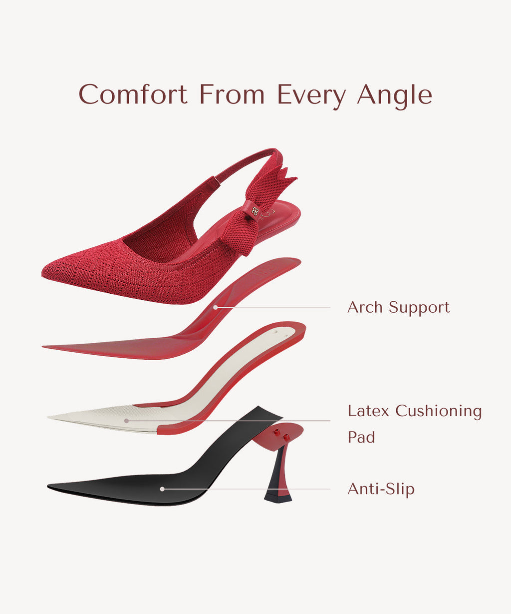 Adelina | Zapato de tacón con lazo – Rosa