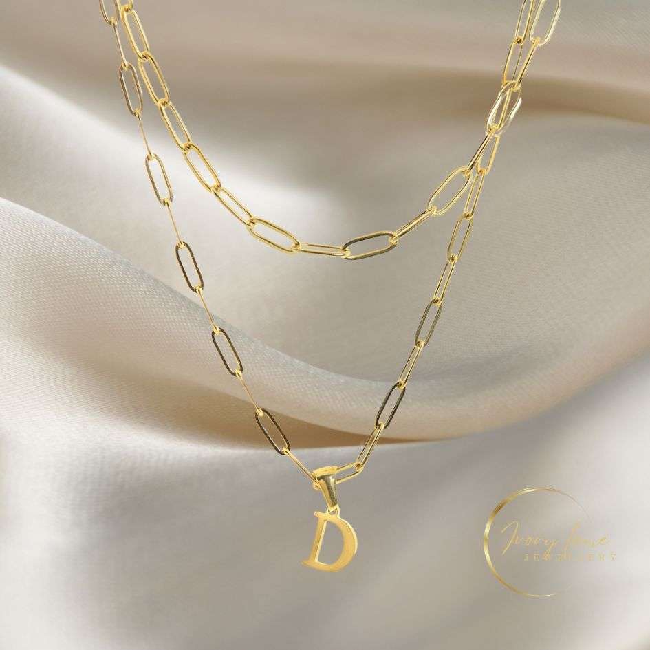 Aida | Collar de doble cadena con inicial