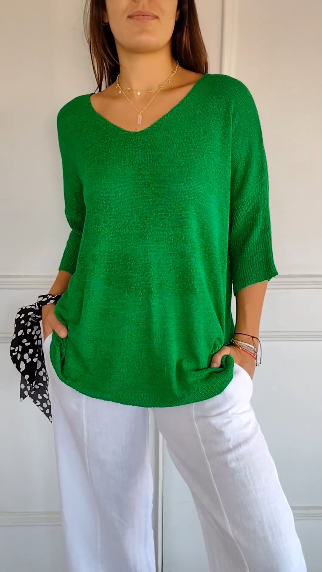 Hortensia | Top de punto con escote en V