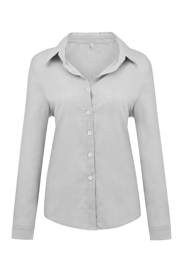 Fátima | Blusa lisa con cuello camisero