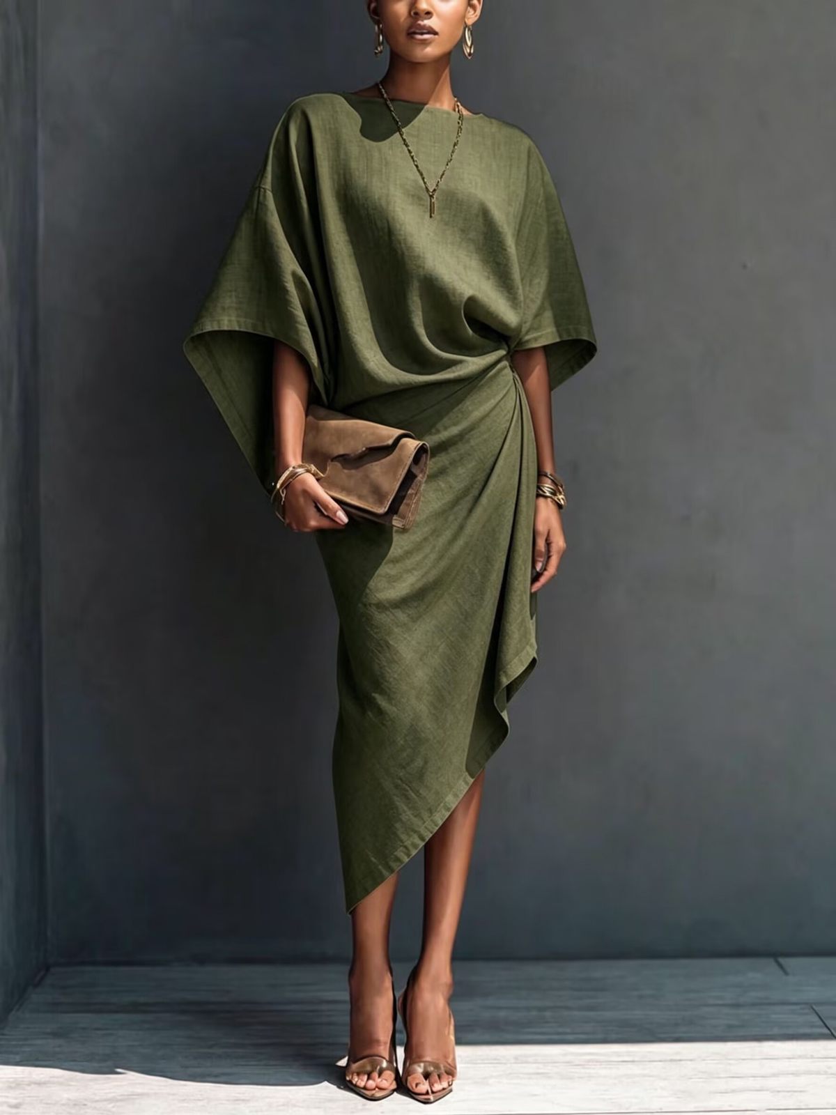 Elba | Vestido drapeado asimétrico