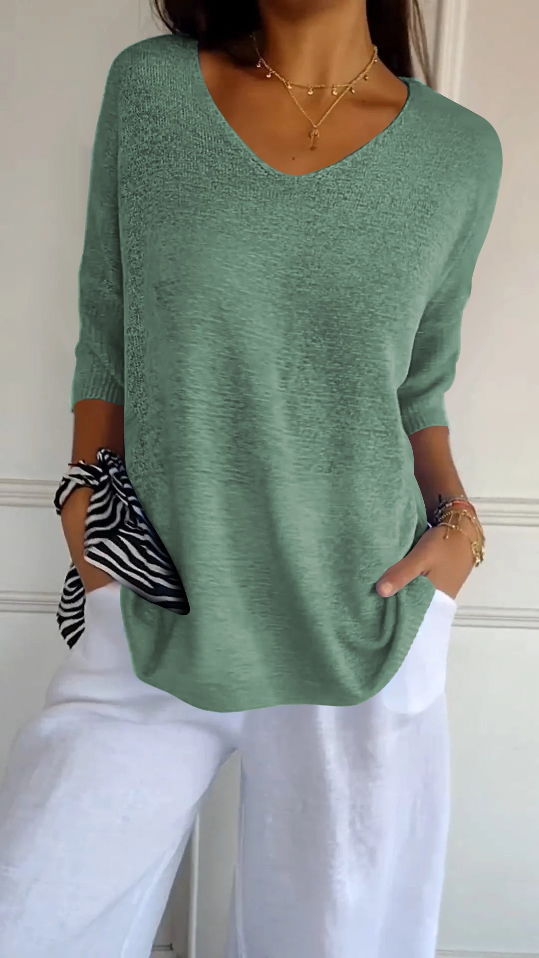 Hortensia | Top de punto con escote en V