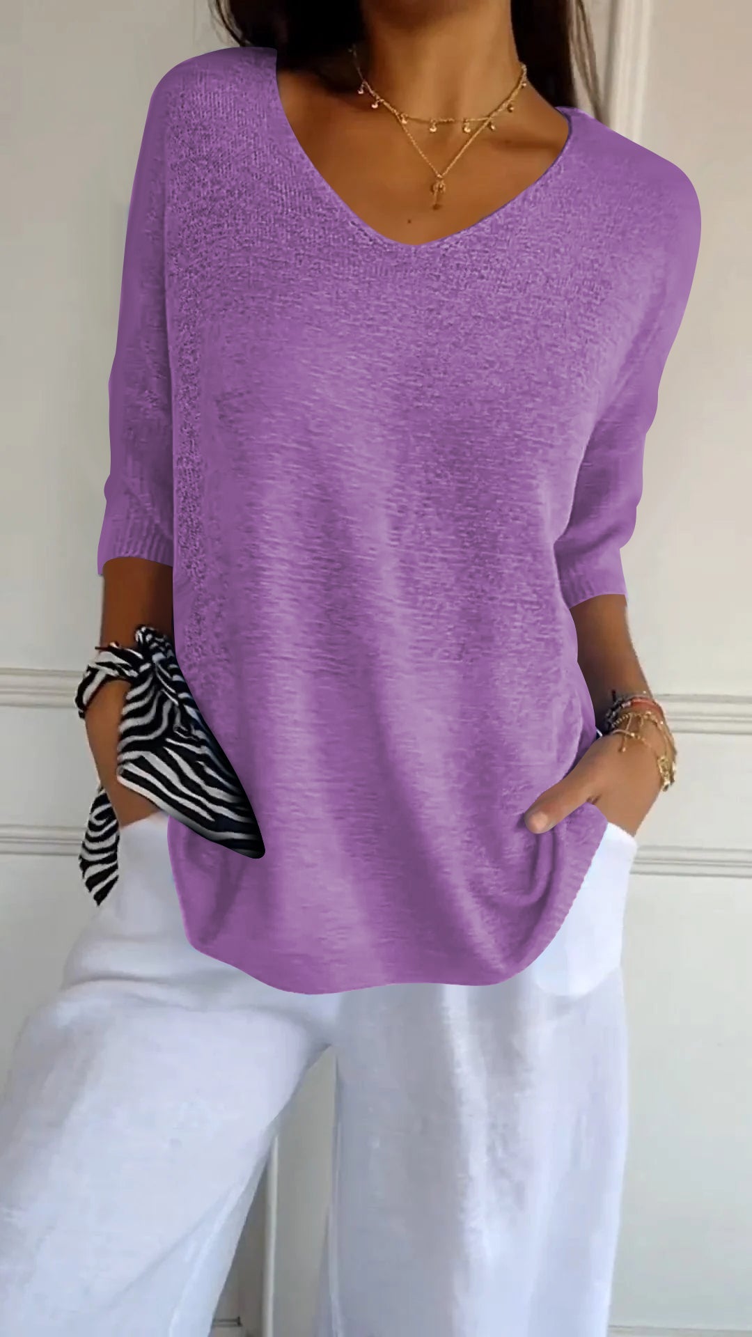 Hortensia | Top de punto con escote en V