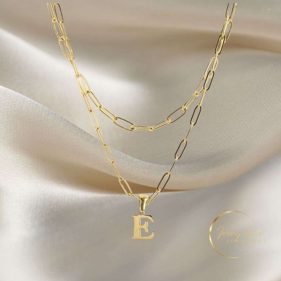 Aida | Collar de doble cadena con inicial