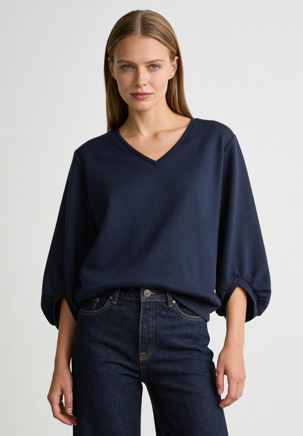 Antía | Sudadera con manga ancha 3/4 azul clásico