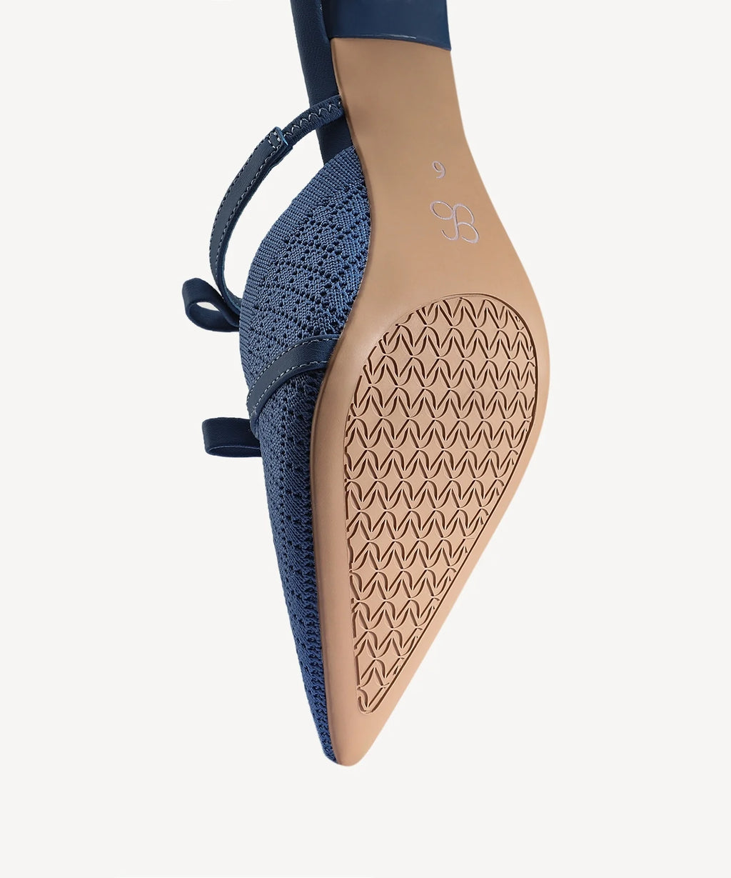 Mireia | Mule de tacón con punta fina y lazo – Rosa fucsia