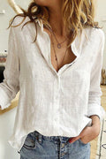 Fátima | Blusa lisa con cuello camisero