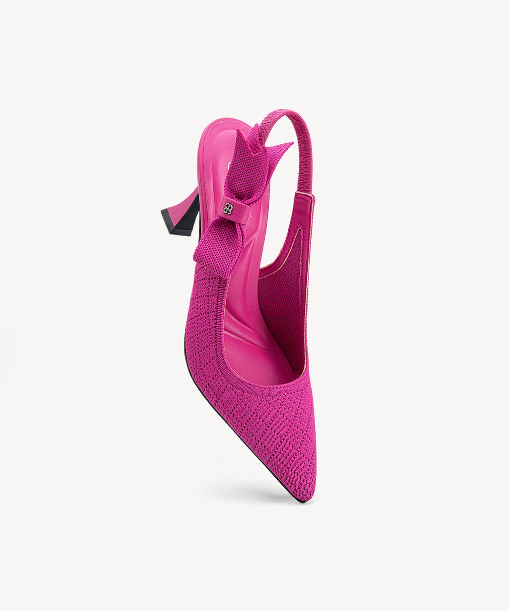 Adelina | Zapato de tacón con lazo – Rosa