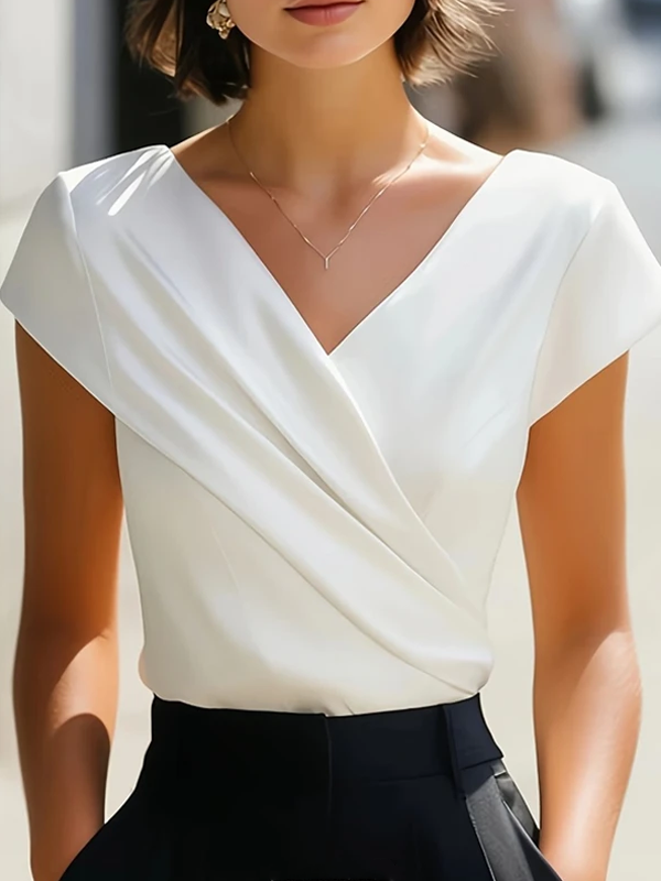Aria | Blusa cruzada de satén