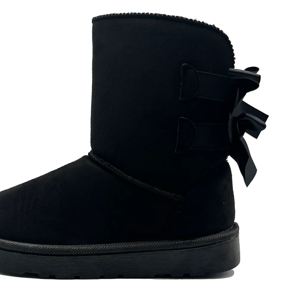 Ámbar | Botas de nieve de felpa con lazos