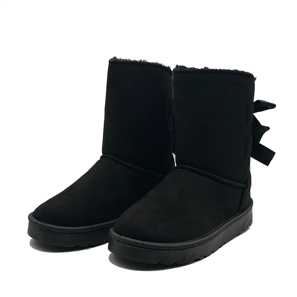 Ámbar | Botas de nieve de felpa con lazos