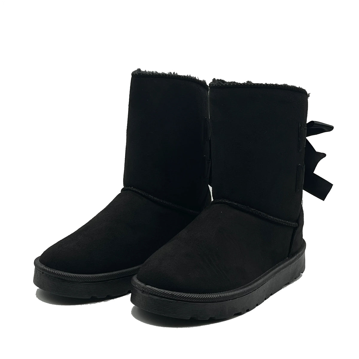 Ámbar | Botas de nieve de felpa con lazos
