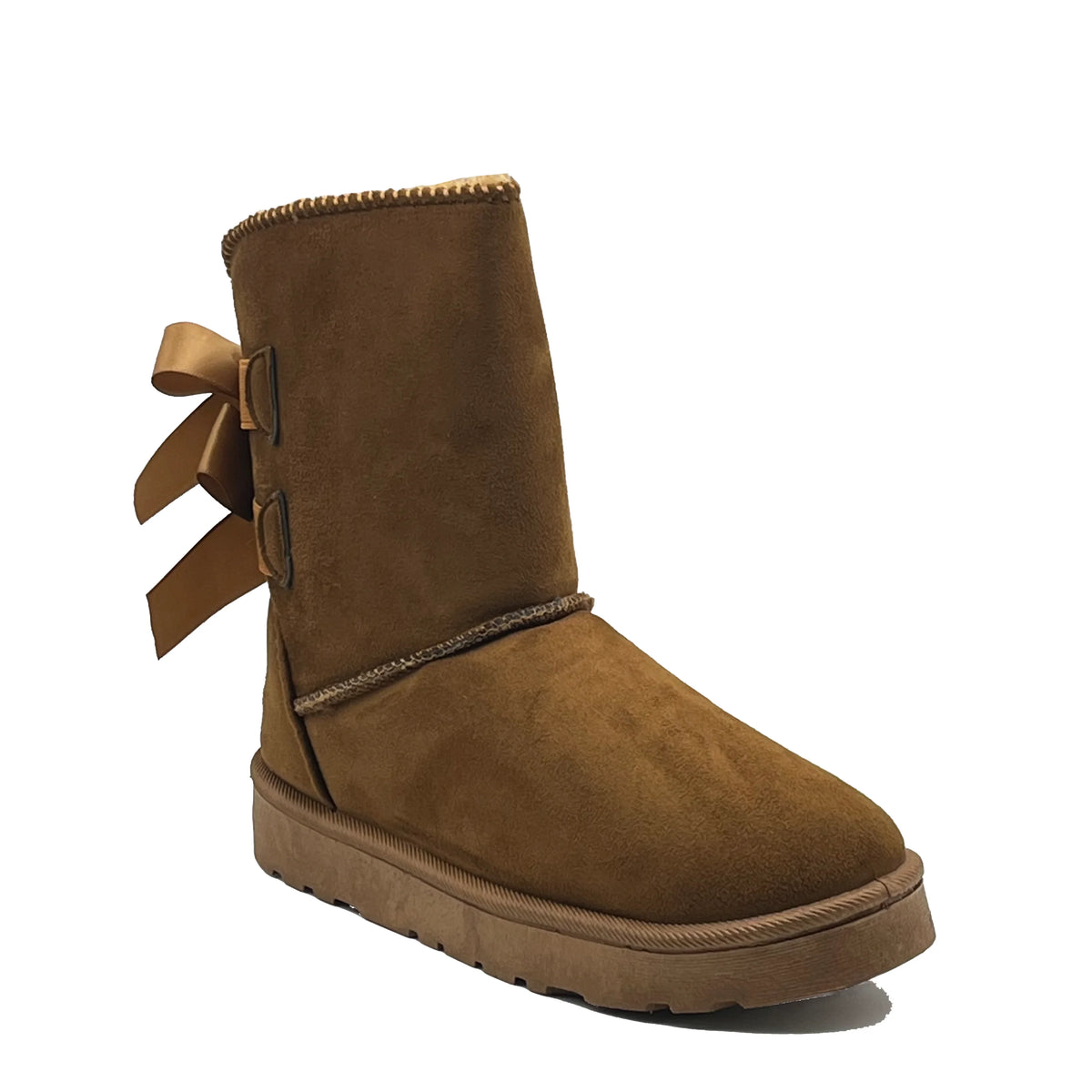 Ámbar | Botas de nieve de felpa con lazos