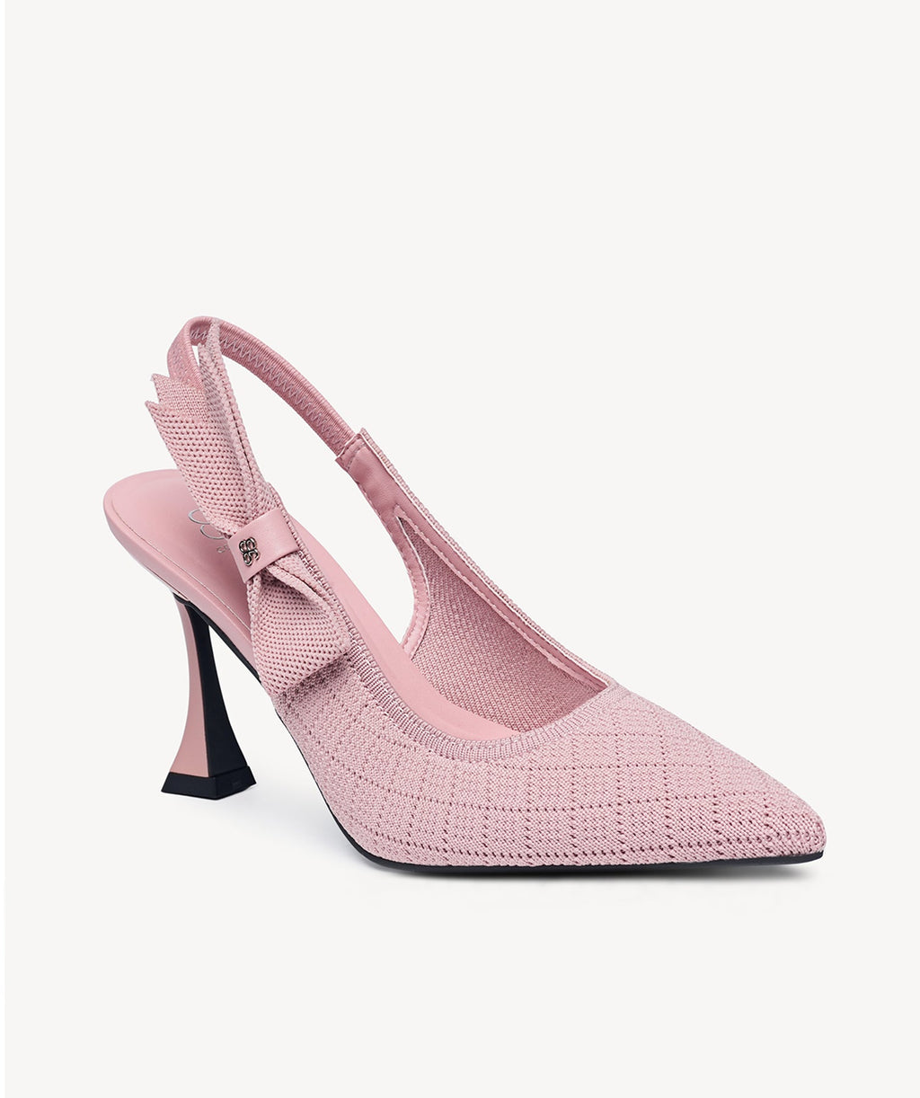 Adelina | Zapato de tacón con lazo – Rosa