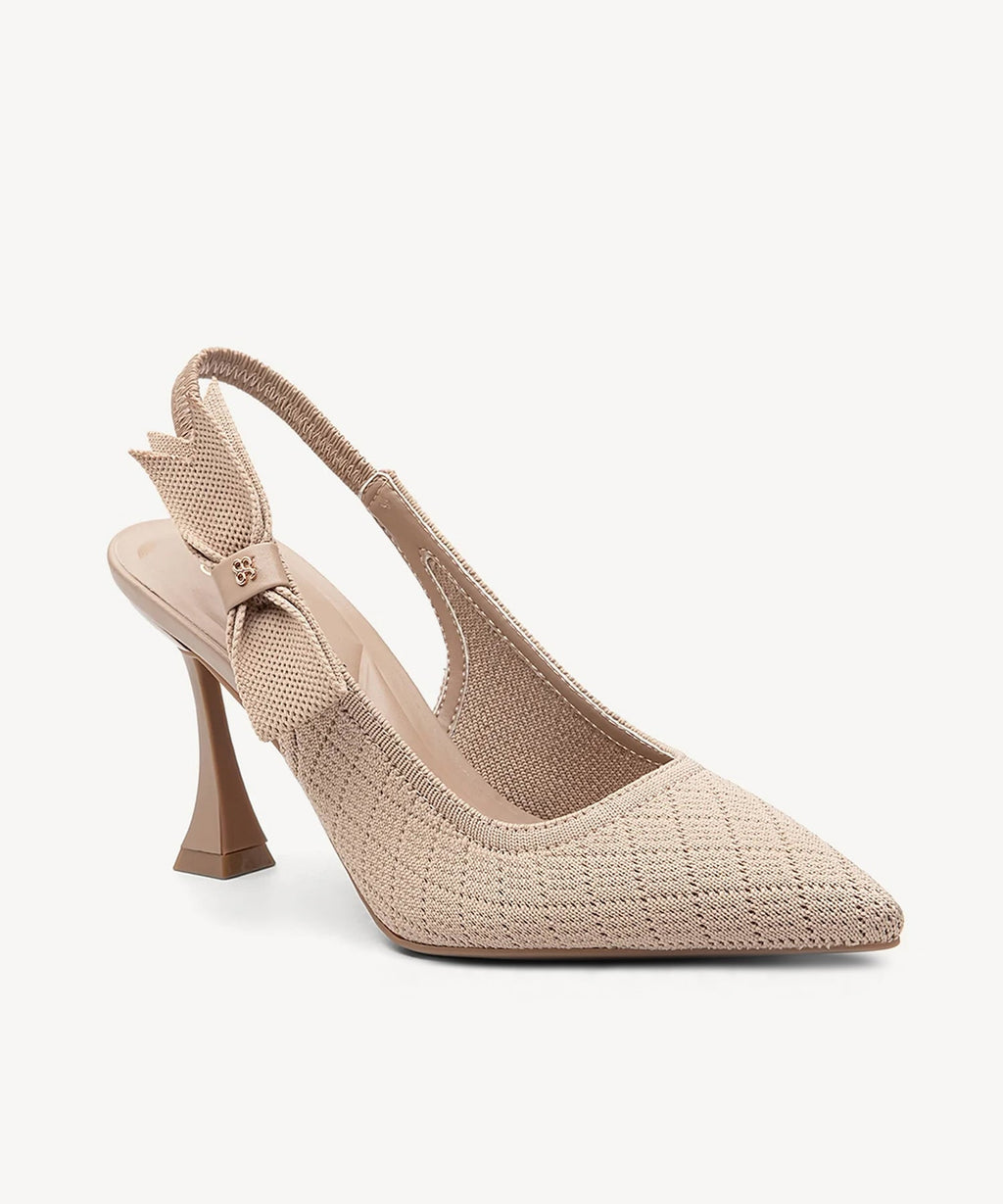 Adelina | Zapato de tacón con lazo – Albaricoque
