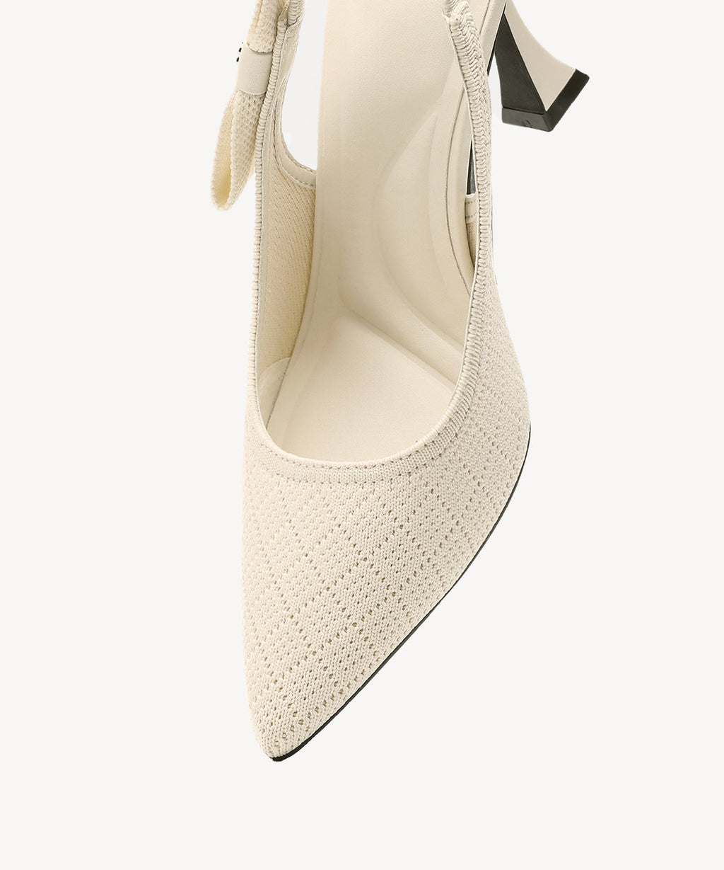 Adelina | Zapato de tacón con lazo – Albaricoque