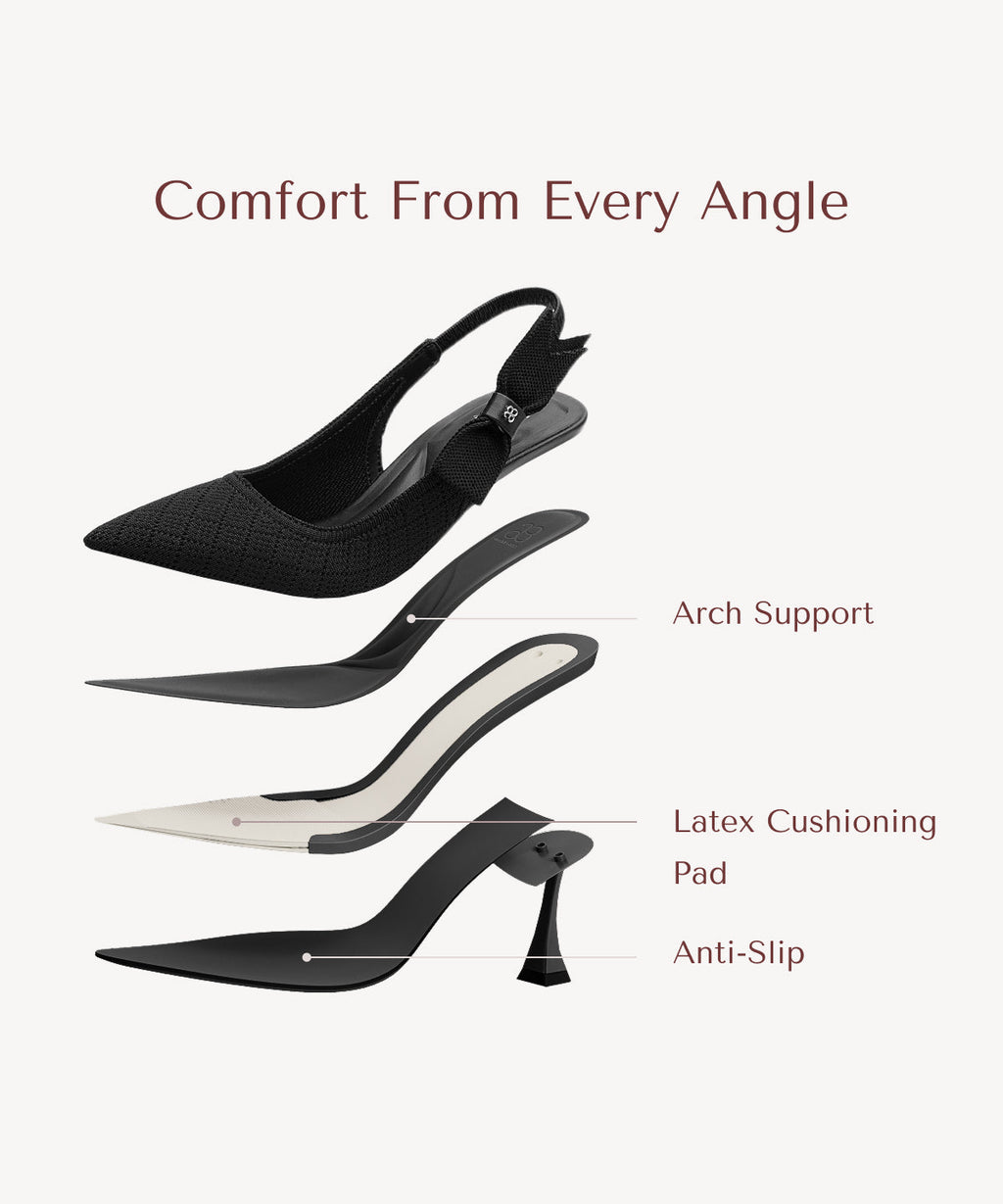 Adelina | Zapato de tacón con lazo – Negro