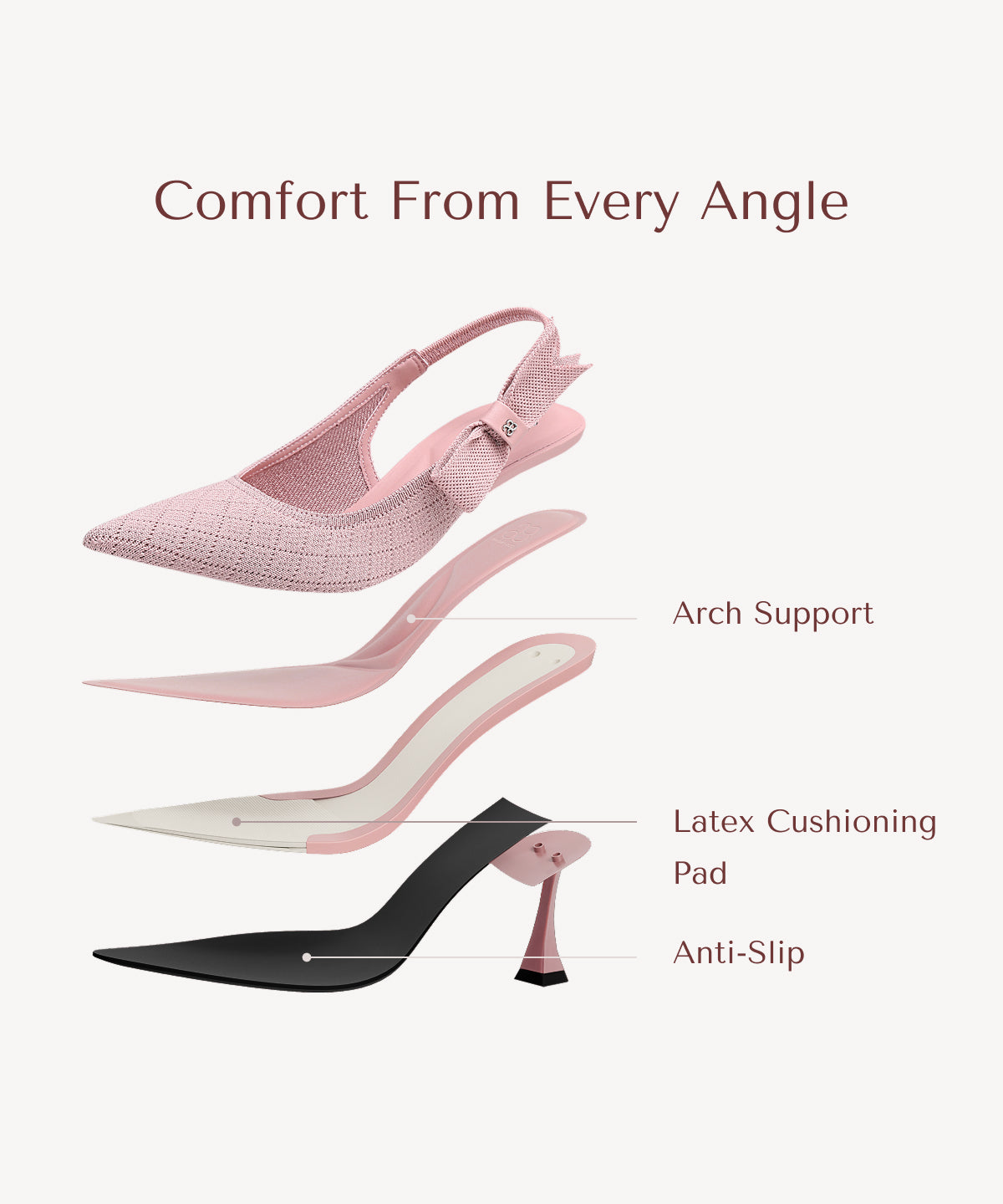 Adelina | Zapato de tacón con lazo – Albaricoque