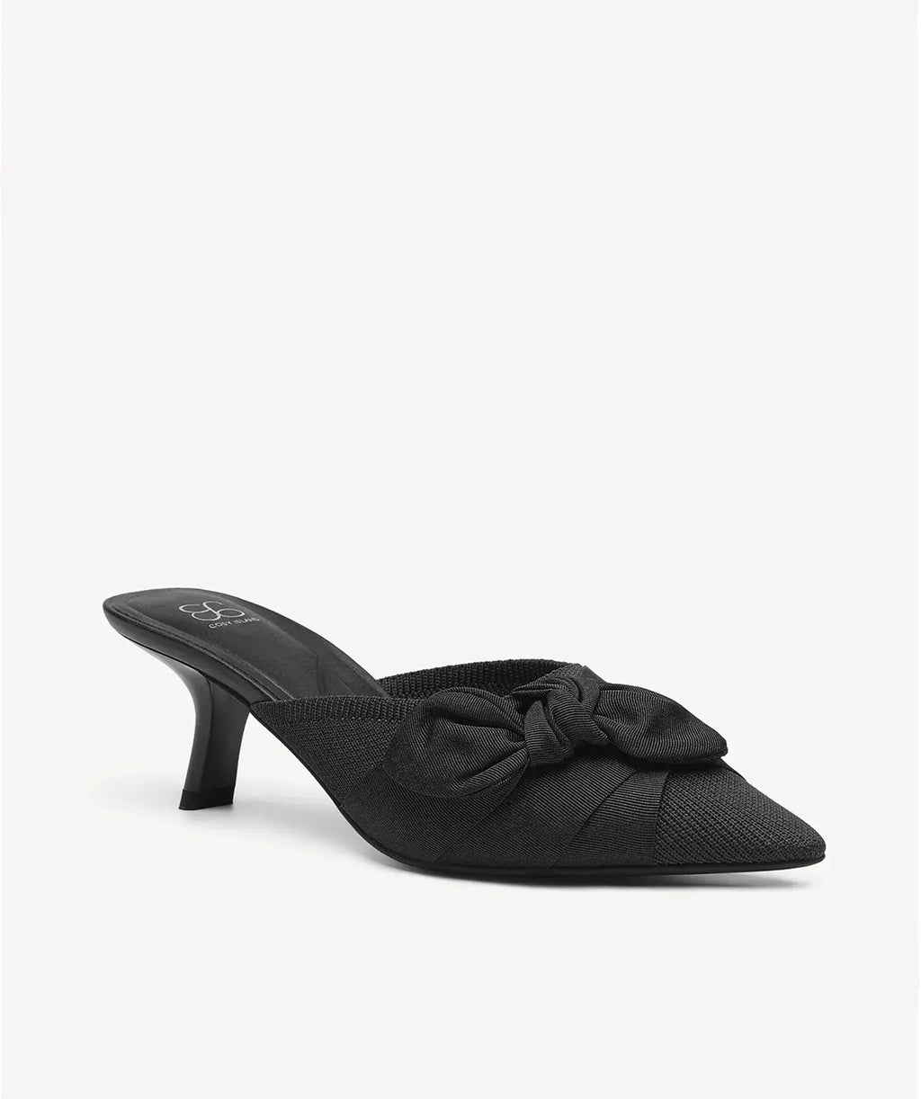 Maura | Mule de punta con tacón – Negro