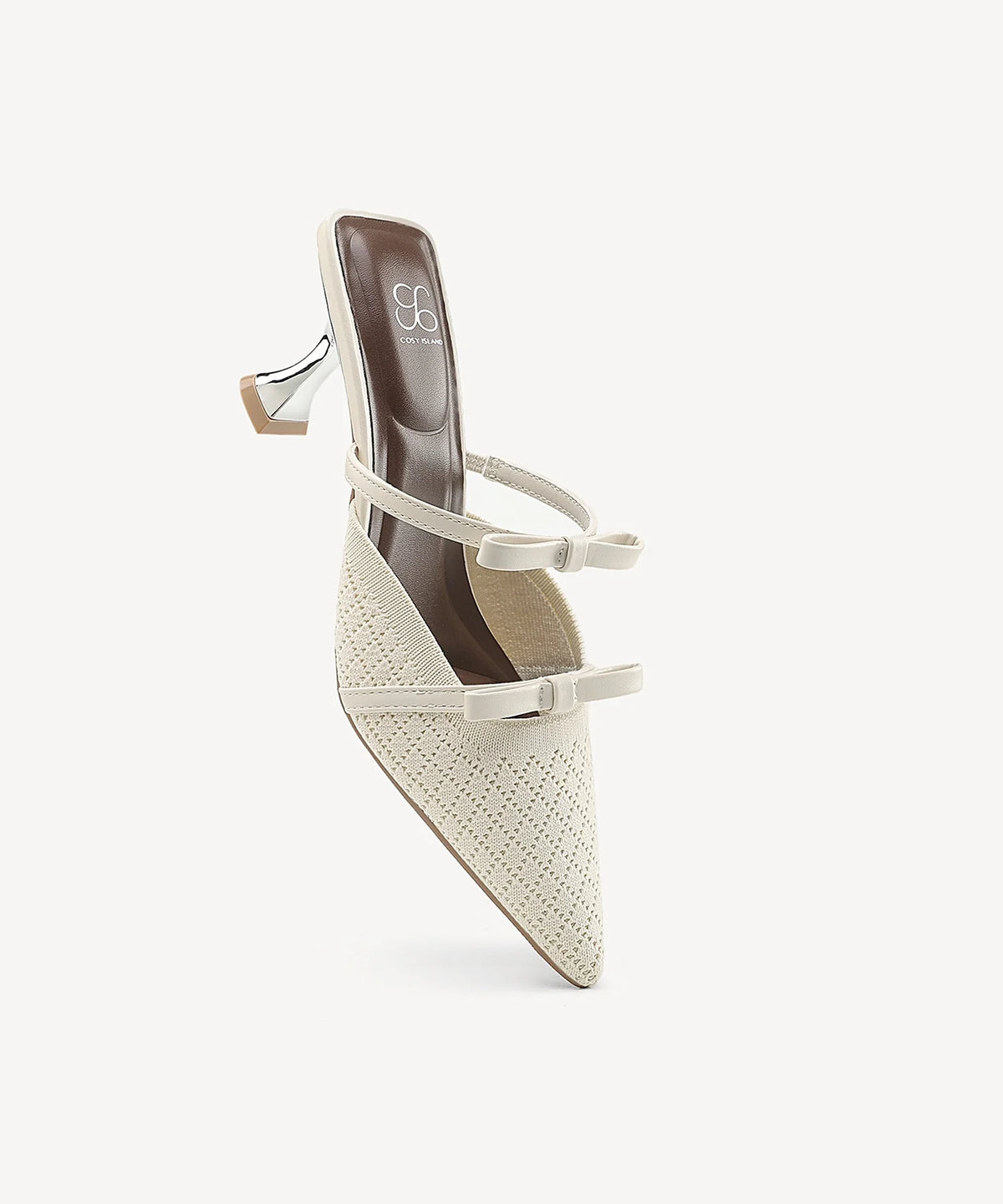 Mireia | Mule de tacón con punta fina y lazo – Rosa fucsia