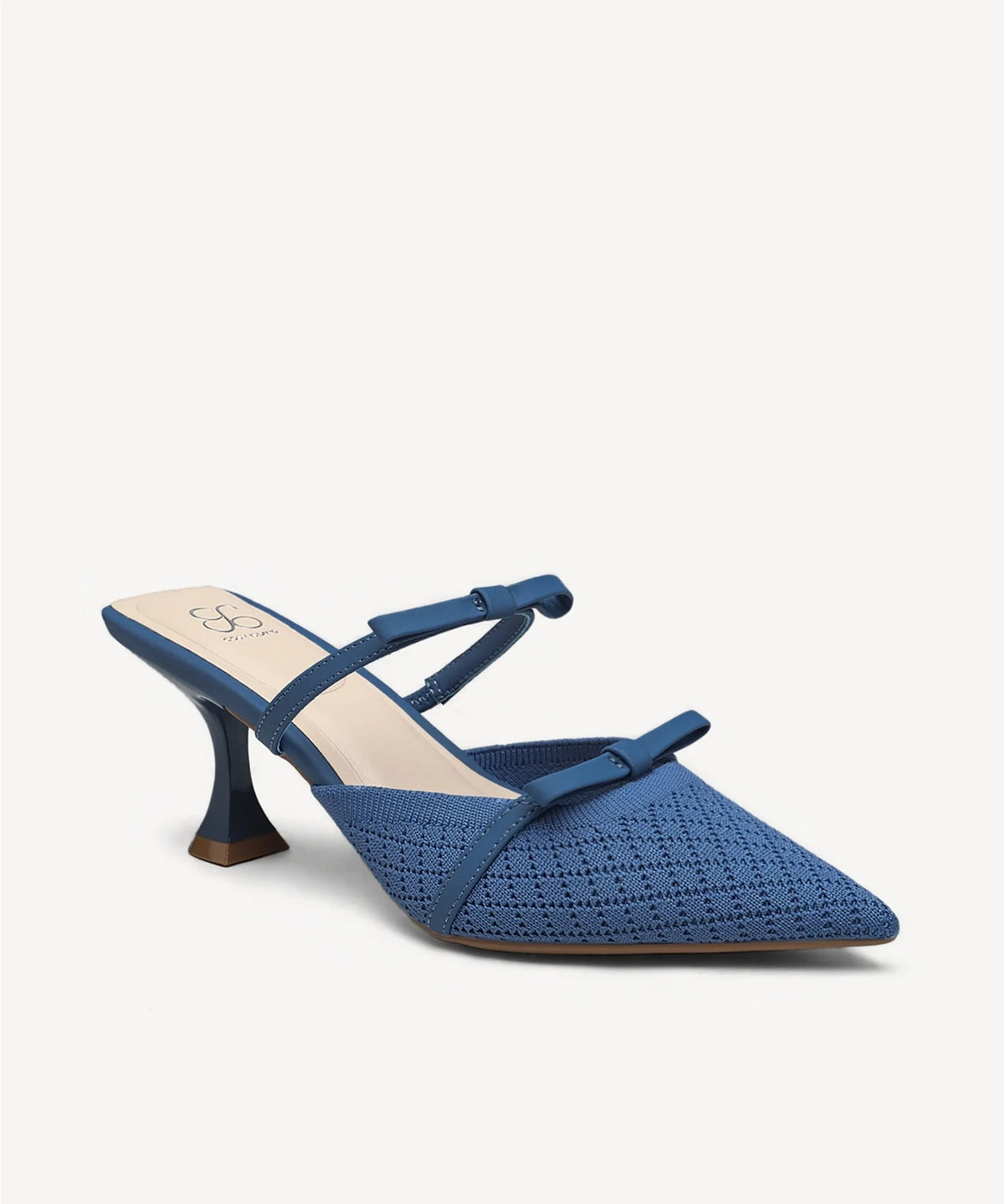 Mireia | Mule de tacón con punta fina y lazo – Rosa fucsia