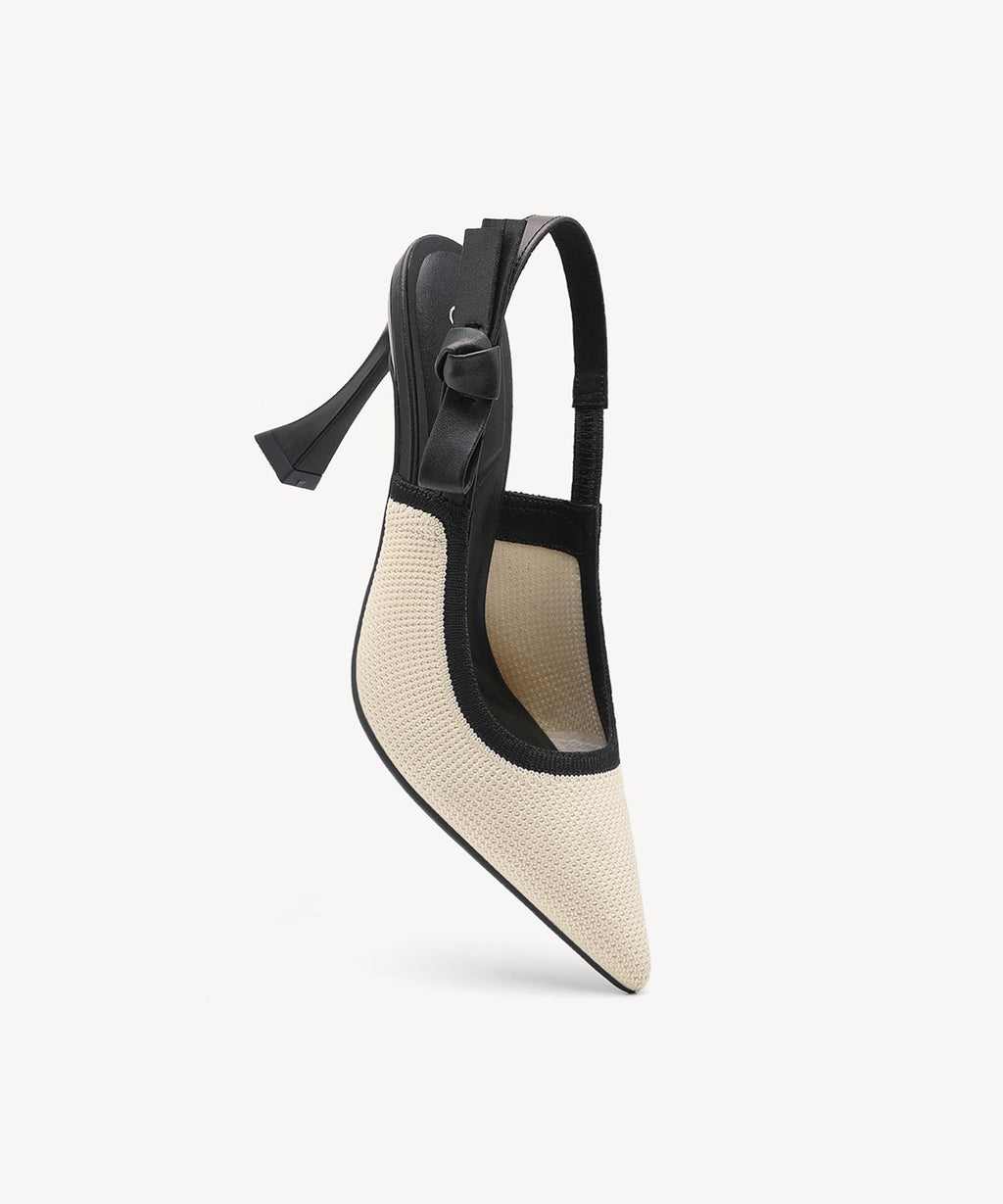 Adelina | Zapato de tacón con lazo – Albaricoque