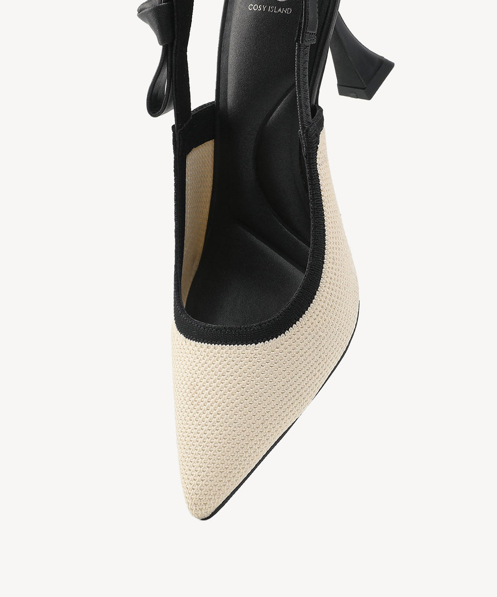Adelina | Zapato de tacón con lazo – Negro