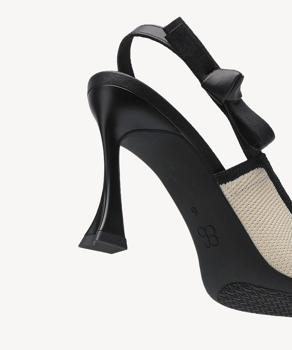 Adelina | Zapato de tacón con lazo – Albaricoque