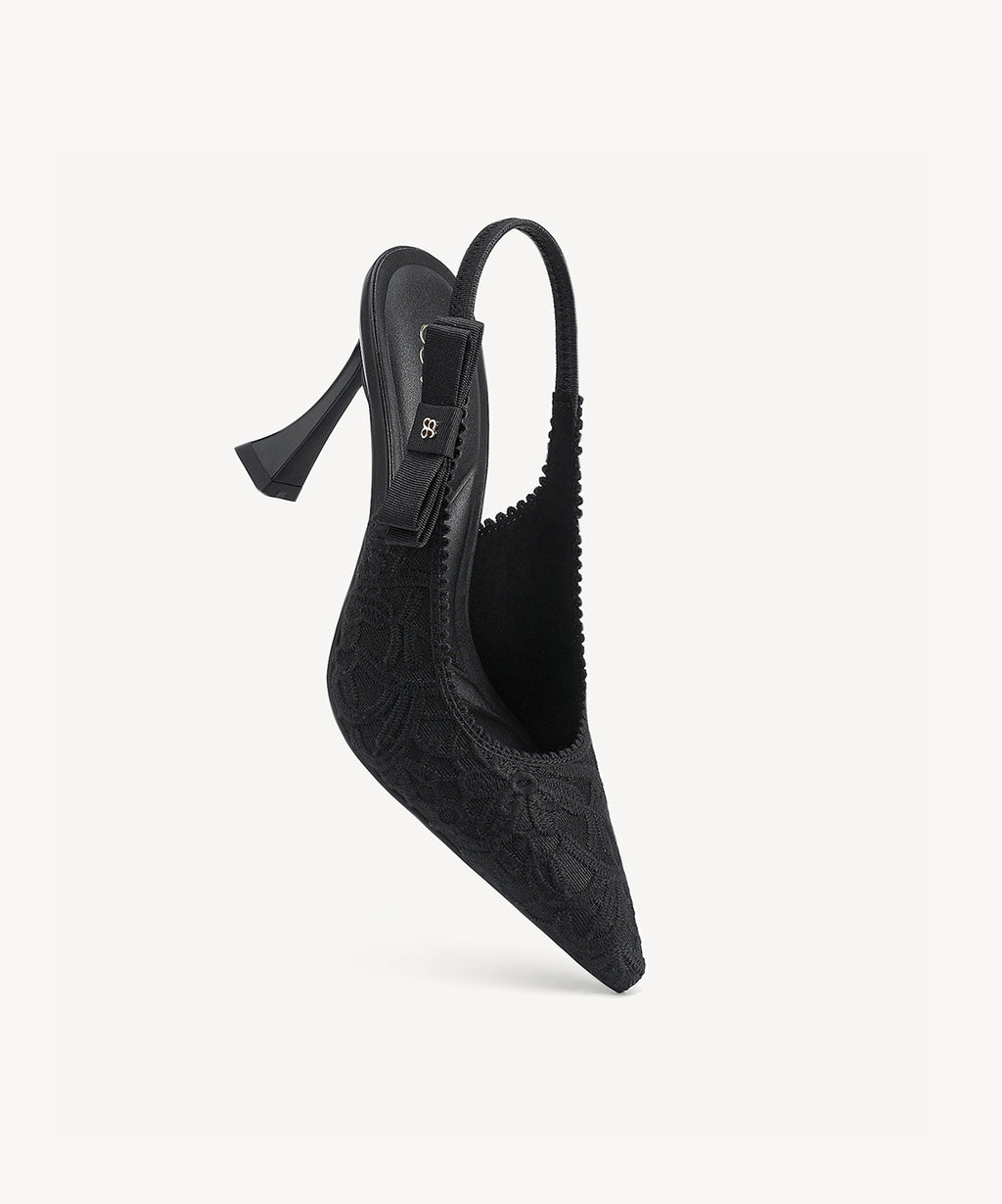 Donatella | Zapato de tacón con punta fina y lazo