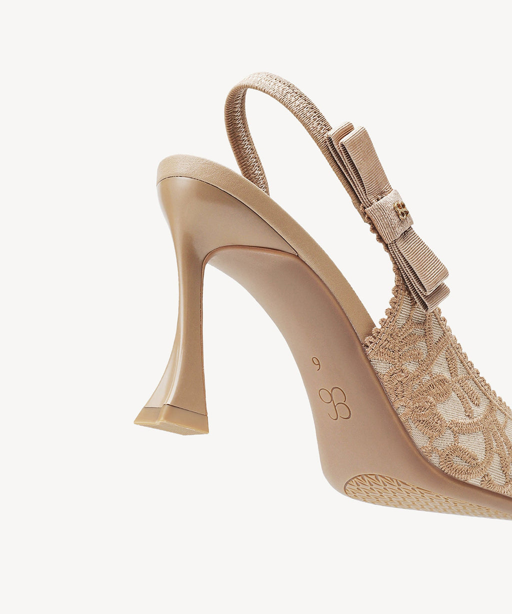 Adelina | Zapato de tacón con lazo – Rosa